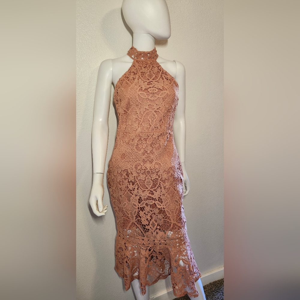 Two Sisters The Label TS258 Coral Lace Backless Maxi Dress NWT US 4 Boho Wedding